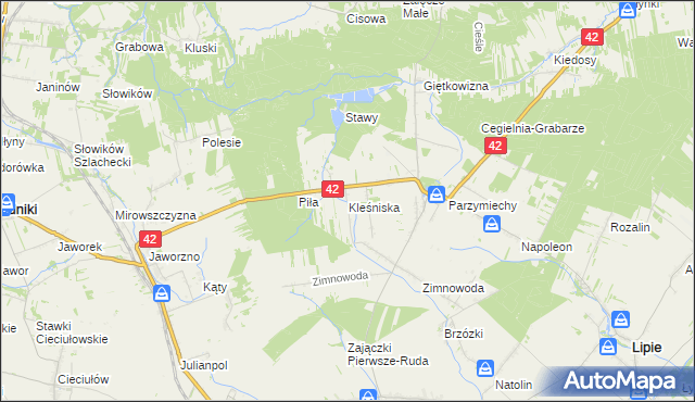 mapa Kleśniska, Kleśniska na mapie Targeo