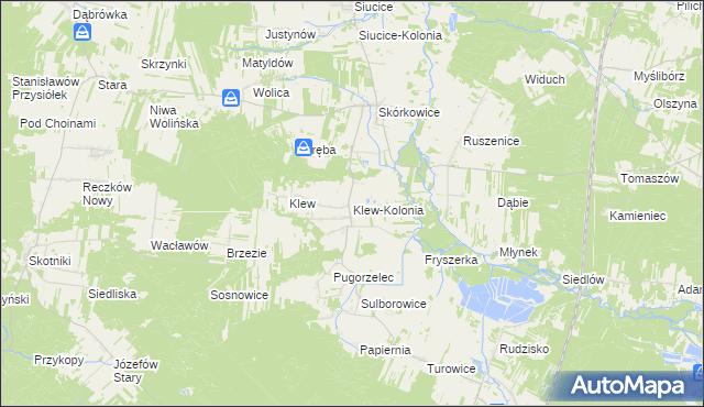 mapa Klew-Kolonia, Klew-Kolonia na mapie Targeo