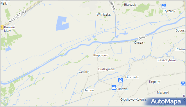 mapa Kłopotowo gmina Witnica, Kłopotowo gmina Witnica na mapie Targeo