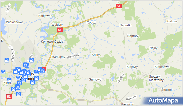 mapa Knipy, Knipy na mapie Targeo