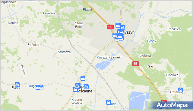 mapa Knyszyn-Zamek, Knyszyn-Zamek na mapie Targeo