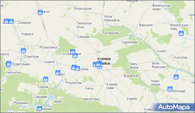 mapa Kobiele Wielkie, Kobiele Wielkie na mapie Targeo
