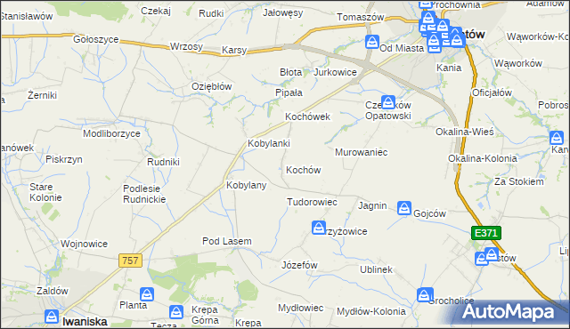 mapa Kochów gmina Opatów, Kochów gmina Opatów na mapie Targeo