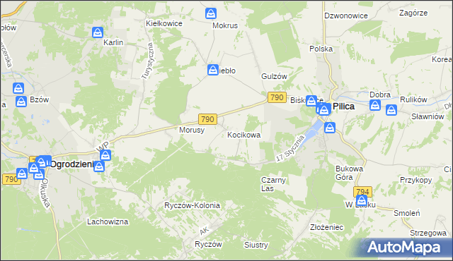 mapa Kocikowa, Kocikowa na mapie Targeo