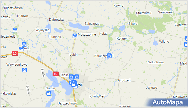 mapa Kołat-Rybniki, Kołat-Rybniki na mapie Targeo