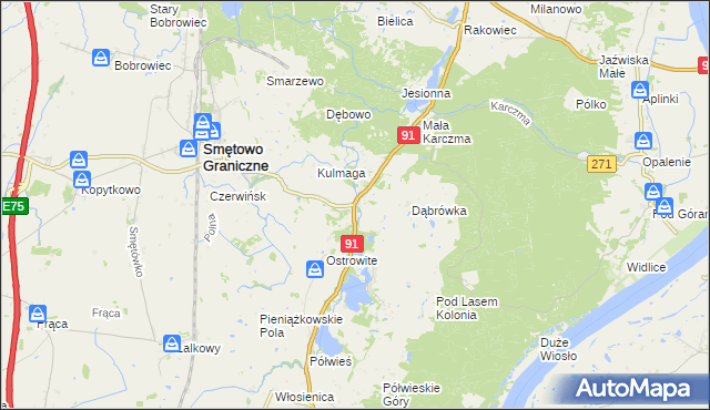 mapa Kolonia Ostrowicka, Kolonia Ostrowicka na mapie Targeo