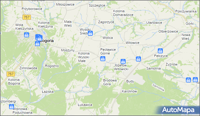 mapa Kolonia Pęcławska, Kolonia Pęcławska na mapie Targeo