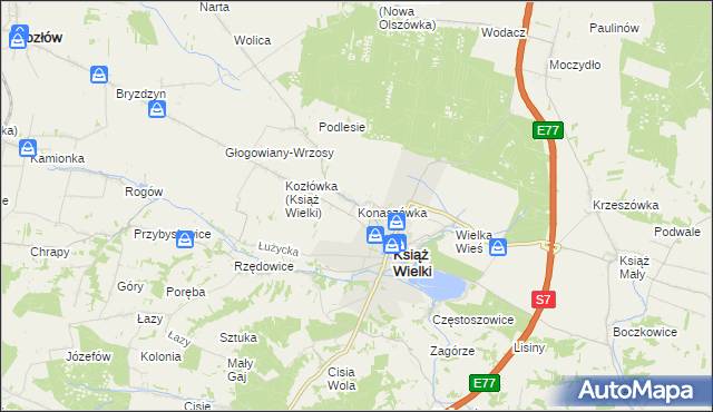 mapa Konaszówka, Konaszówka na mapie Targeo