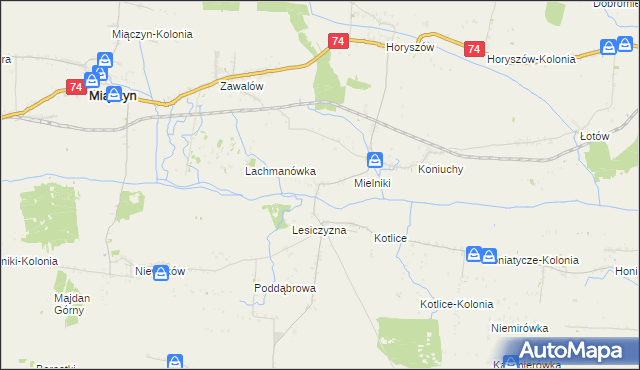 mapa Koniuchy-Kolonia, Koniuchy-Kolonia na mapie Targeo