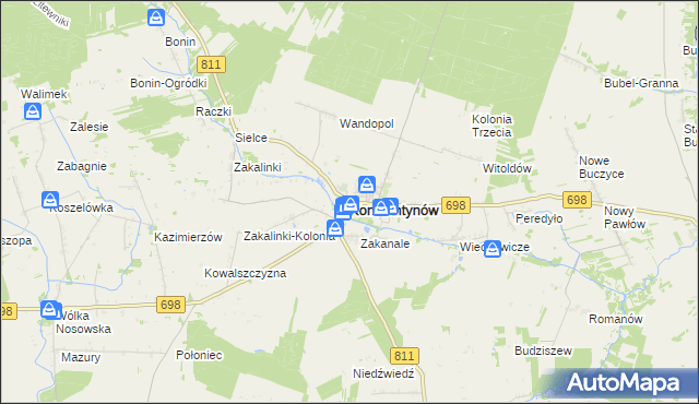 mapa Konstantynów powiat bialski, Konstantynów powiat bialski na mapie Targeo