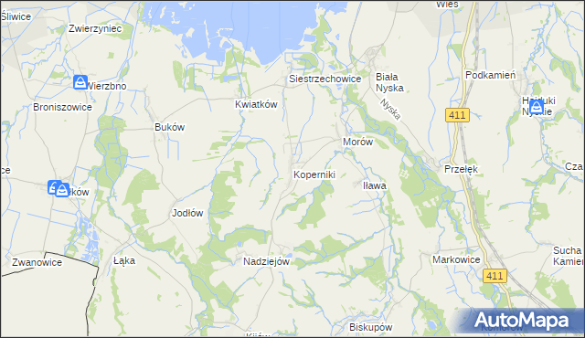 mapa Koperniki, Koperniki na mapie Targeo