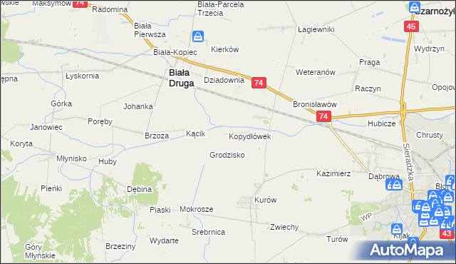 mapa Kopydłówek, Kopydłówek na mapie Targeo