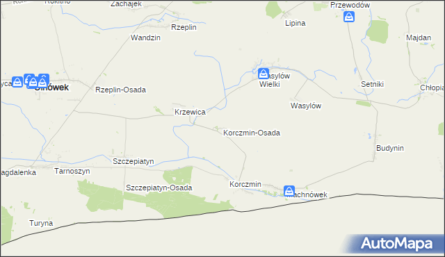 mapa Korczmin-Osada, Korczmin-Osada na mapie Targeo