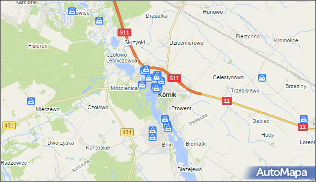 mapa Kórnik, Kórnik na mapie Targeo