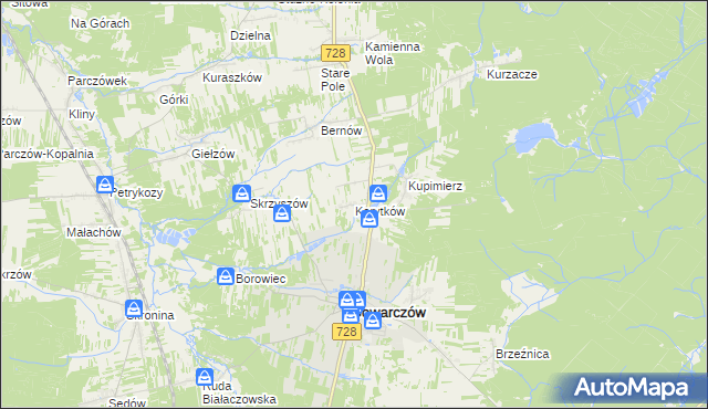 mapa Korytków gmina Gowarczów, Korytków gmina Gowarczów na mapie Targeo