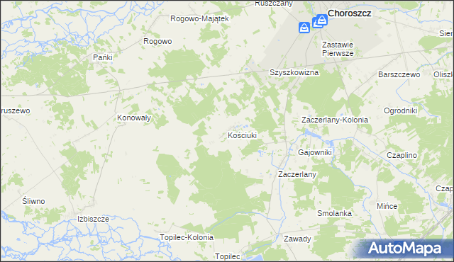 mapa Kościuki, Kościuki na mapie Targeo