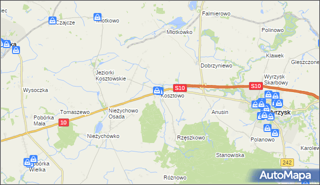 mapa Kosztowo, Kosztowo na mapie Targeo