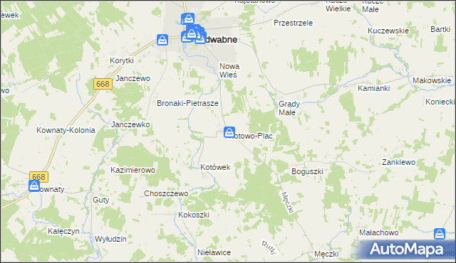 mapa Kotowo-Plac, Kotowo-Plac na mapie Targeo