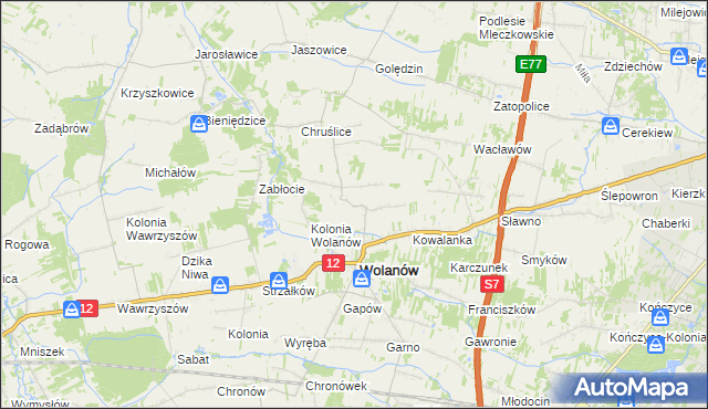 mapa Kowala-Duszocina, Kowala-Duszocina na mapie Targeo