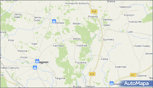 mapa Kozdroje, Kozdroje na mapie Targeo