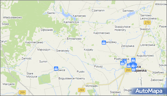 mapa Kozjaty, Kozjaty na mapie Targeo