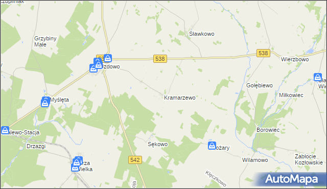 mapa Kramarzewo gmina Działdowo, Kramarzewo gmina Działdowo na mapie Targeo