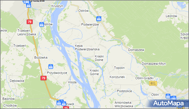 mapa Kraski Dolne, Kraski Dolne na mapie Targeo
