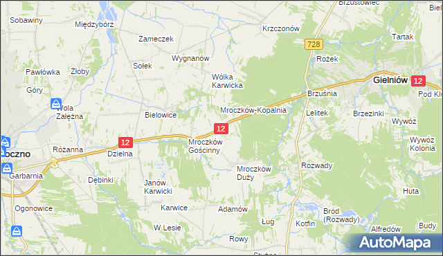 mapa Kraszków gmina Opoczno, Kraszków gmina Opoczno na mapie Targeo
