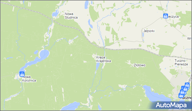 mapa Krępa Krajeńska, Krępa Krajeńska na mapie Targeo