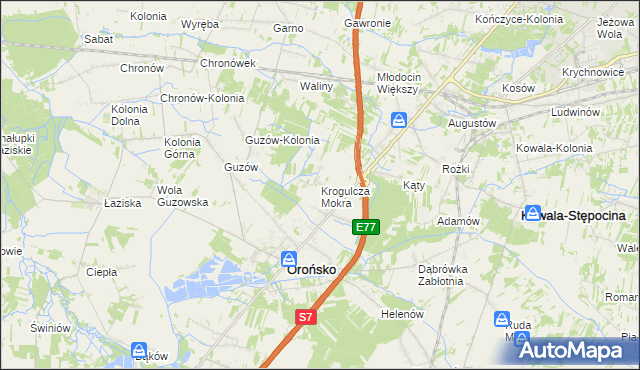mapa Krogulcza Mokra, Krogulcza Mokra na mapie Targeo