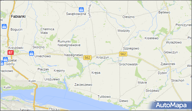 mapa Krojczyn, Krojczyn na mapie Targeo