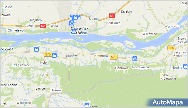 mapa Kromnów gmina Brochów, Kromnów gmina Brochów na mapie Targeo