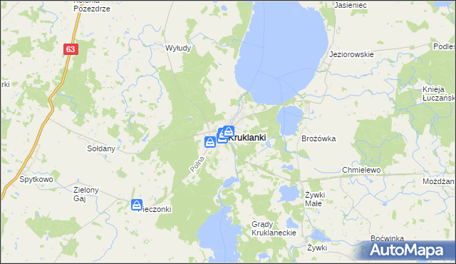 mapa Kruklanki, Kruklanki na mapie Targeo