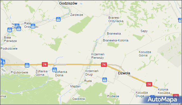 mapa Krzemień Pierwszy, Krzemień Pierwszy na mapie Targeo