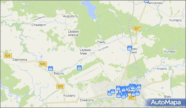 mapa Krzykały, Krzykały na mapie Targeo