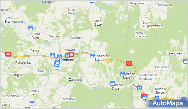 mapa Ksawerów Stary, Ksawerów Stary na mapie Targeo