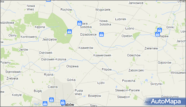 mapa Ksawerówek, Ksawerówek na mapie Targeo