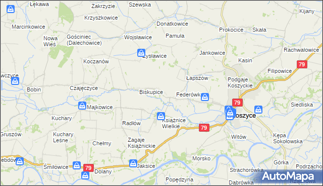 mapa Książnice Małe, Książnice Małe na mapie Targeo