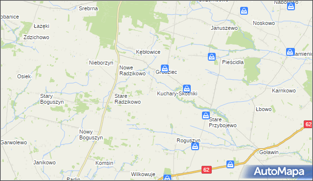 mapa Kuchary-Skotniki, Kuchary-Skotniki na mapie Targeo