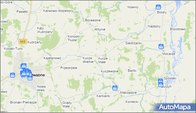 mapa Kucze Małe, Kucze Małe na mapie Targeo