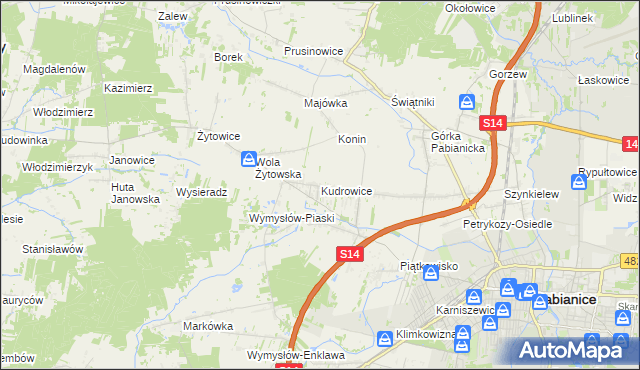mapa Kudrowice, Kudrowice na mapie Targeo