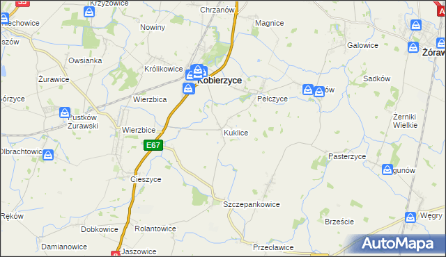 mapa Kuklice, Kuklice na mapie Targeo