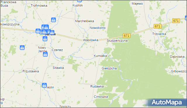 mapa Kumiałka, Kumiałka na mapie Targeo