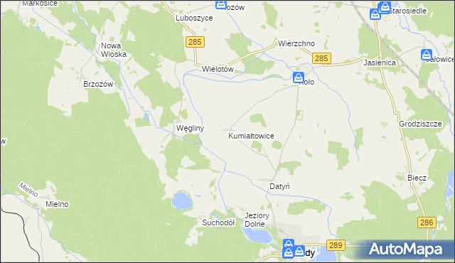 mapa Kumiałtowice, Kumiałtowice na mapie Targeo
