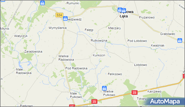 mapa Kurkocin, Kurkocin na mapie Targeo