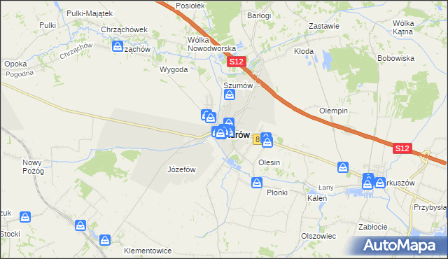 mapa Kurów powiat puławski, Kurów powiat puławski na mapie Targeo