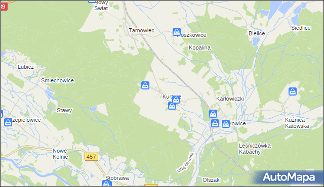 mapa Kurznie, Kurznie na mapie Targeo