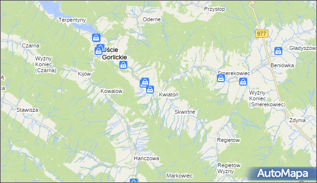 mapa Kwiatoń, Kwiatoń na mapie Targeo