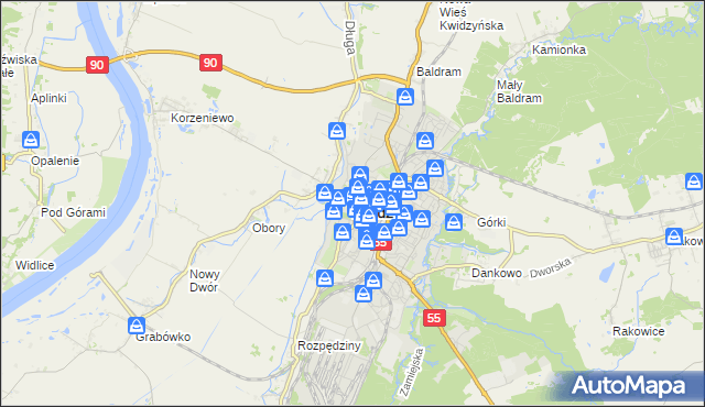 mapa Kwidzyn, Kwidzyn na mapie Targeo