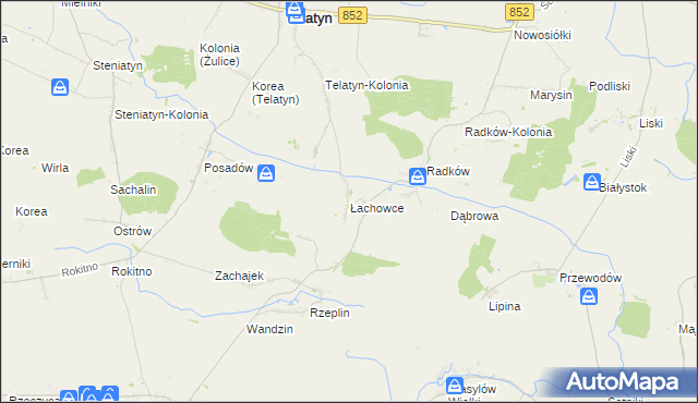 mapa Łachowce, Łachowce na mapie Targeo